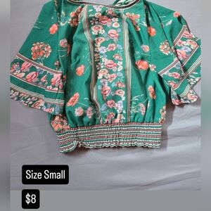 Floral Green Blouse